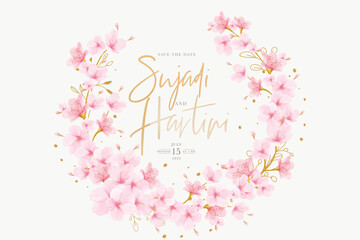 beautiful cherry blossom wreath and frame design