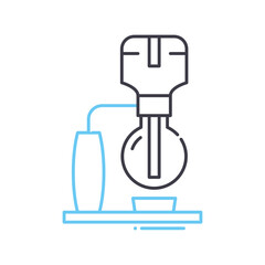 syphon coffee line icon, outline symbol, vector illustration, concept sign