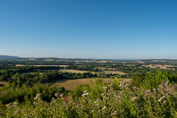 Obraz premium Looking over Duncton towards Petworth, West Sussex, UK