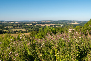 Looking over Duncton towards Petworth, West Sussex, UK
