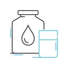 milk line icon, outline symbol, vector illustration, concept sign