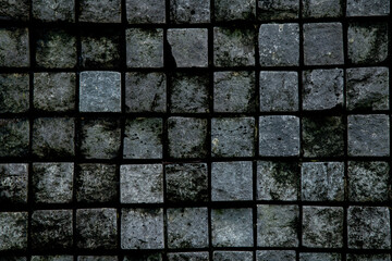Old stone pavement on the street.
