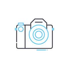 mirrorless camera line icon, outline symbol, vector illustration, concept sign