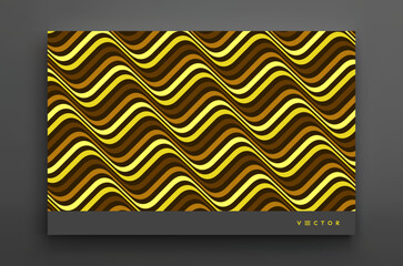 Abstract dynamic template with wavy curved ribbons. Modern cover design. 3d vector illustration.