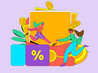 Coupon concept flat vector concept operation illustration
