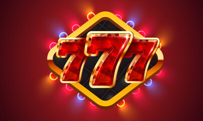 Slot machine wins the jackpot. 777 Big win concept. Casino jackpot.