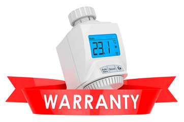 Digital radiator thermostatic valve warranty, concept. 3D rendering