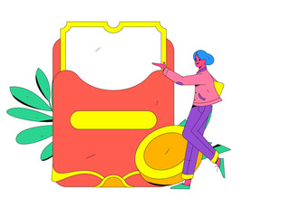 Coupon concept flat vector concept operation illustration
