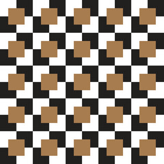 Black and White Brown BW Square Geometric Abstract Shape Tile Element Gingham Check Checkered Tartan Plaid Scott Seamless Pattern Cartoon Vector Illustration Print Background Fashion Fabric Picnic
