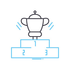 football cup line icon, outline symbol, vector illustration, concept sign