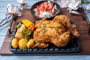 Roast Chicken and Grilled Vegetables
