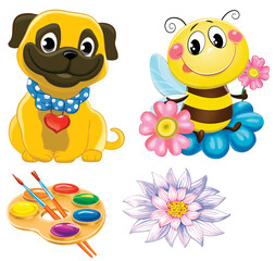 Stickers for kids on white background