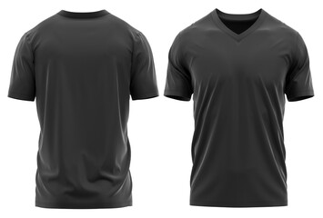 T-shirt V-neck  Short sleeve. With knit jersey fabric and rib neck texture ( 3d rendered )