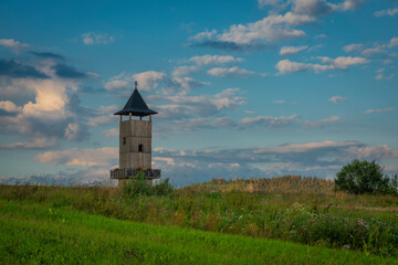 Summer sunny beautiful evening near Oravska Polhora village in Slovakia
