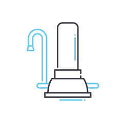 water filter line icon, outline symbol, vector illustration, concept sign