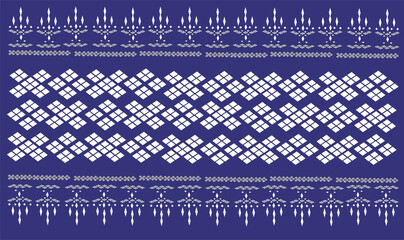 White silk pattern on a blue background for textiles and wall paintings.