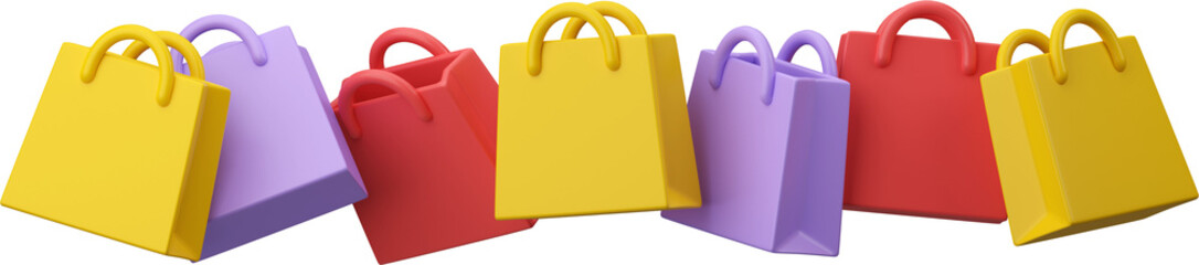 3d shopping bag design horizontal background