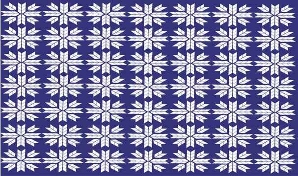 White silk pattern on a blue background for textiles and wall paintings.