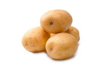 A group of fresh tasty potato isolated on white background.
