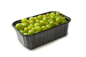 A group of gooseberries isolated on a white background.