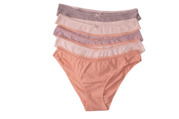 Women cotton panties isolated on white background.
