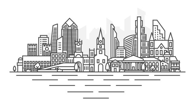 recommend clip art: Oslo, Norway architecture line skyline illustration. Linear vector cityscape with famous landmarks, city sights, design icons. Landscape with editable strokes.