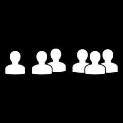 People icon isolated on dark background