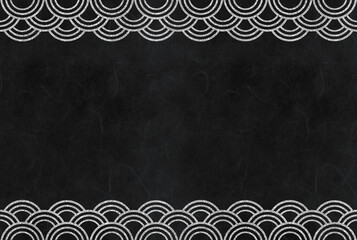 背景素材　三重の青海波　シルバー　黒