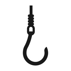 Fishhook or fishing hook icon. Fishing equipment vector illustration