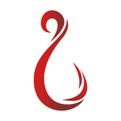 Fishhook or fishing hook logo. Fishing equipment vector illustration