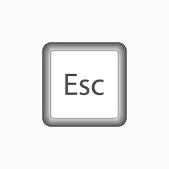 Escape Button Icon. Symbol Button in Keyboard or Keypad to Typewrite - Vector.  