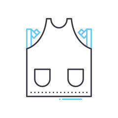 home apron line icon, outline symbol, vector illustration, concept sign