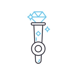 royal wand line icon, outline symbol, vector illustration, concept sign