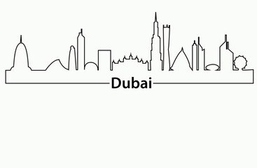 city skyline of Dubai outline