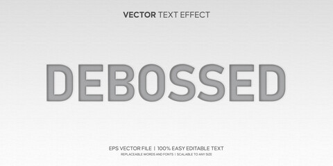 debossed realistic style editable text effect