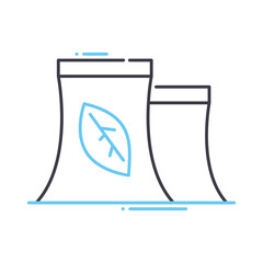 nuclear energy line icon, outline symbol, vector illustration, concept sign