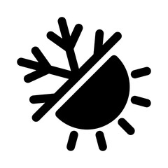 Thermal insulation icon. Sun and snowflake sign illustration