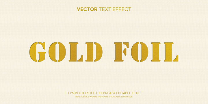 Gold Foil Paper Editable Text Effect