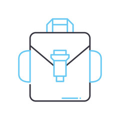 schoolbag line icon, outline symbol, vector illustration, concept sign