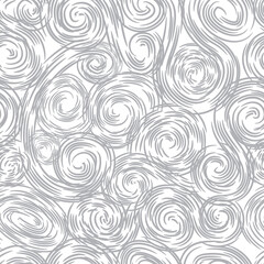 Fototapeta na wymiar Artistic seamless pattern with drawn swil lines. Abstract organic shape repeatable texture. Loop line background.