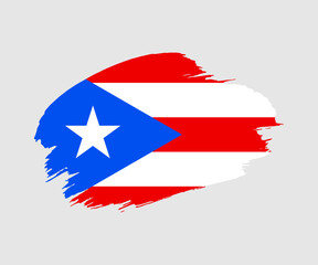 Abstract creative painted grunge brush flag of Puerto Rico country with background