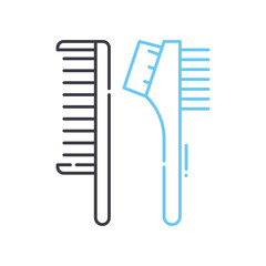 hairbrush line icon, outline symbol, vector illustration, concept sign