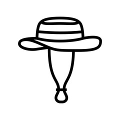 boonie hat cap line icon vector illustration