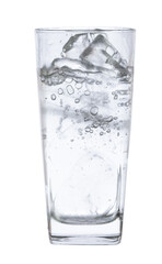 glass with ice and water isolated on white background clipping path