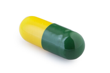 Capsule drug isolated on white background