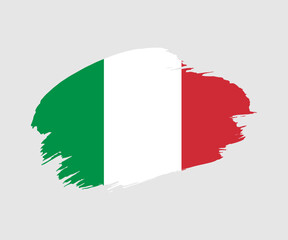 Abstract creative painted grunge brush flag of Italy country with background