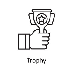 Trophy vector outline Icon Design illustration. Sports And Awards Symbol on White background EPS 10 File