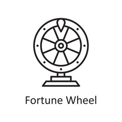 Fortune Wheel vector outline Icon Design illustration. Sports And Awards Symbol on White background EPS 10 File