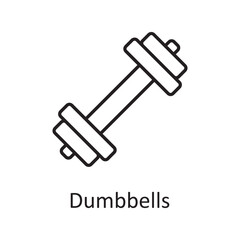Dumbbells vector outline Icon Design illustration. Sports And Awards Symbol on White background EPS 10 File