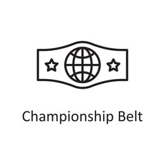 Championship Belt vector outline Icon Design illustration. Sports And Awards Symbol on White background EPS 10 File
